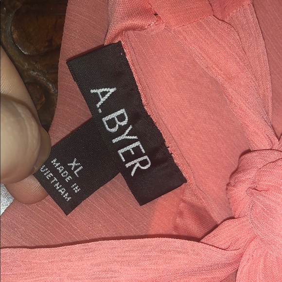 A. Byer size XLJ peach high neck tank with ruffles - Picture 6 of 8